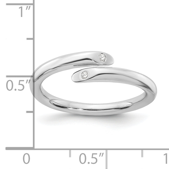 925 Sterling Silver Rhodium-plated Diamond Ring - Picture 4 of 9